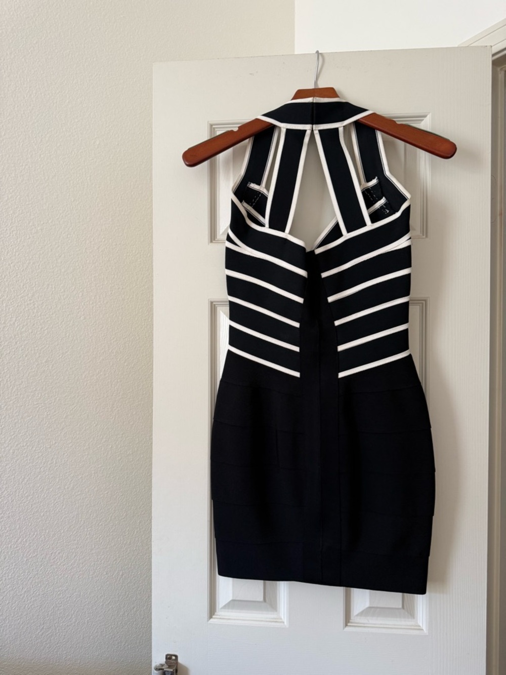 VINTAGE Herve Leger COUTURE! black and white bodycon dress from the 1990s. XS. - Picture 6 of 9